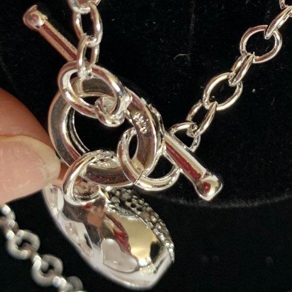 Silver Heart Necklace and Bracelet Set - Picture 9 of 11